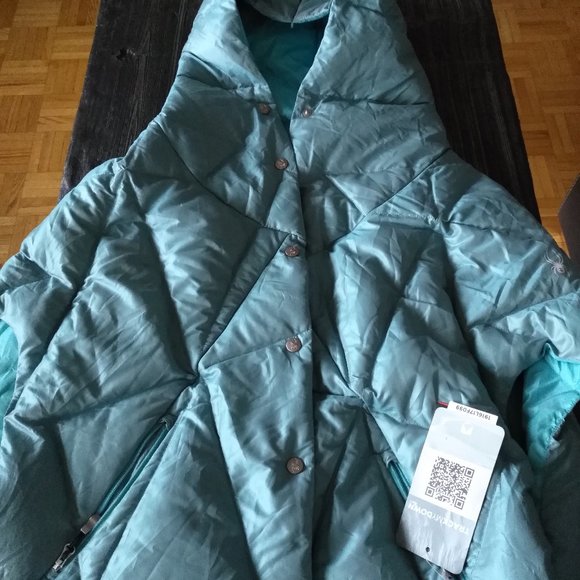 Spyder Active Sports Women's Solitude Down Poncho Baltic Med - Picture 5 of 7
